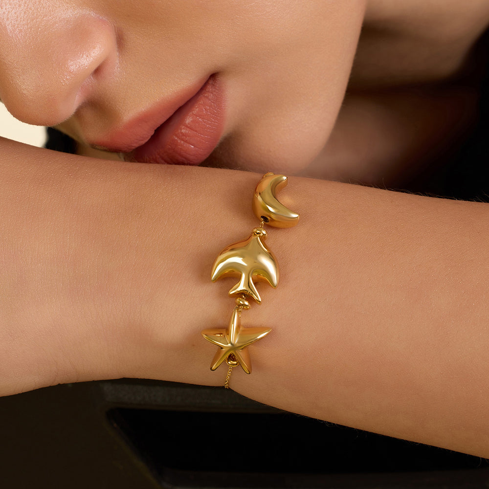 Aqua Gold Charm Bracelet