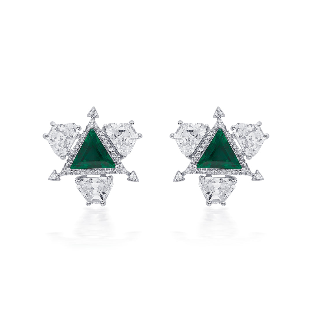 Atlantis 925 Silver Emerald Hydro Earrings