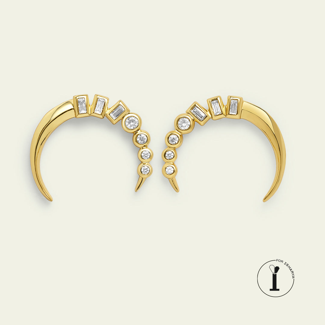 Crescent Spiked Studs