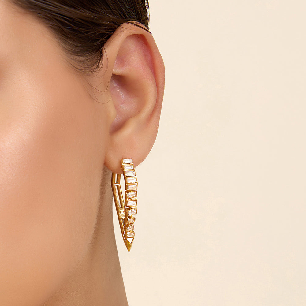 Gold Spiked Hoops