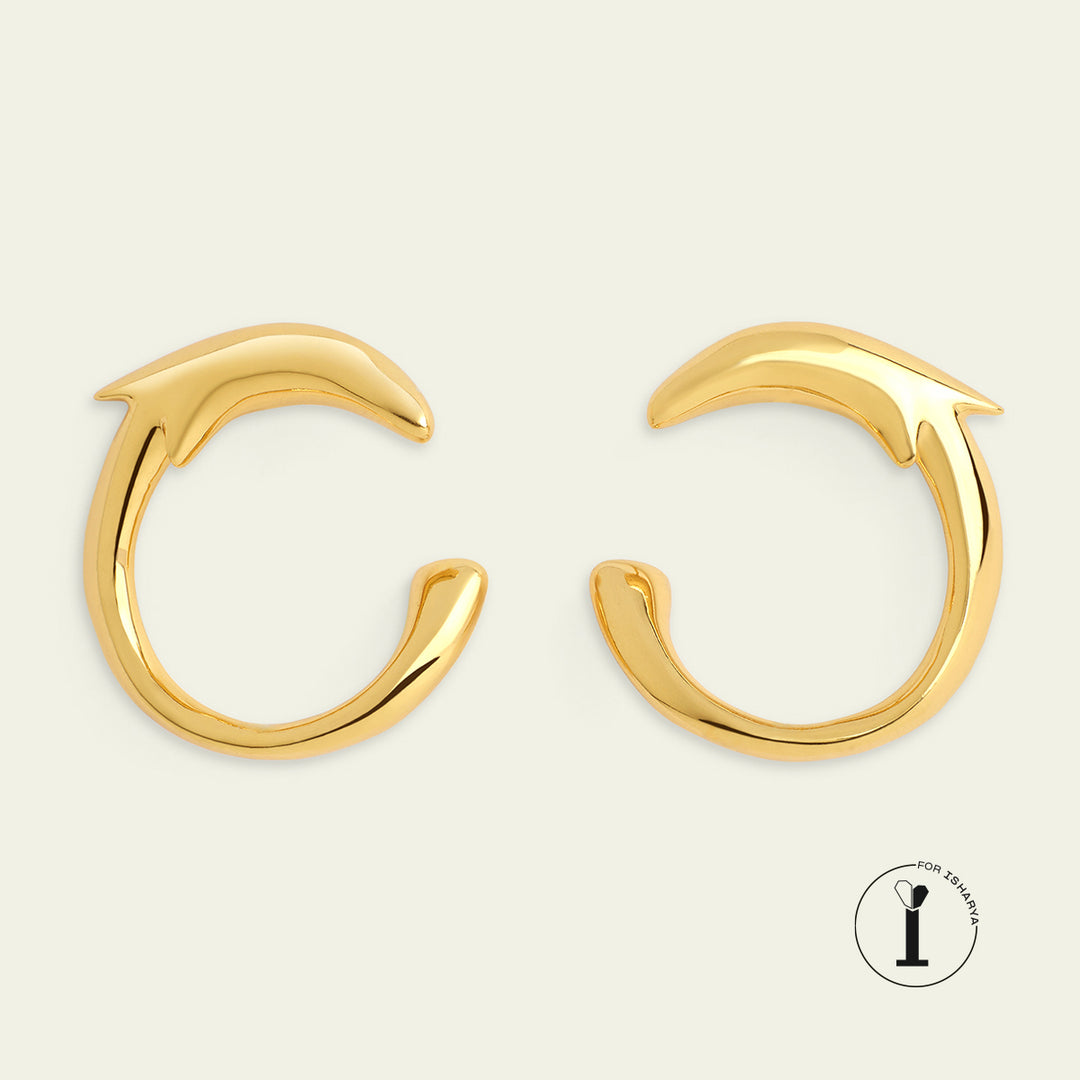 Gold Dolphin Hoops