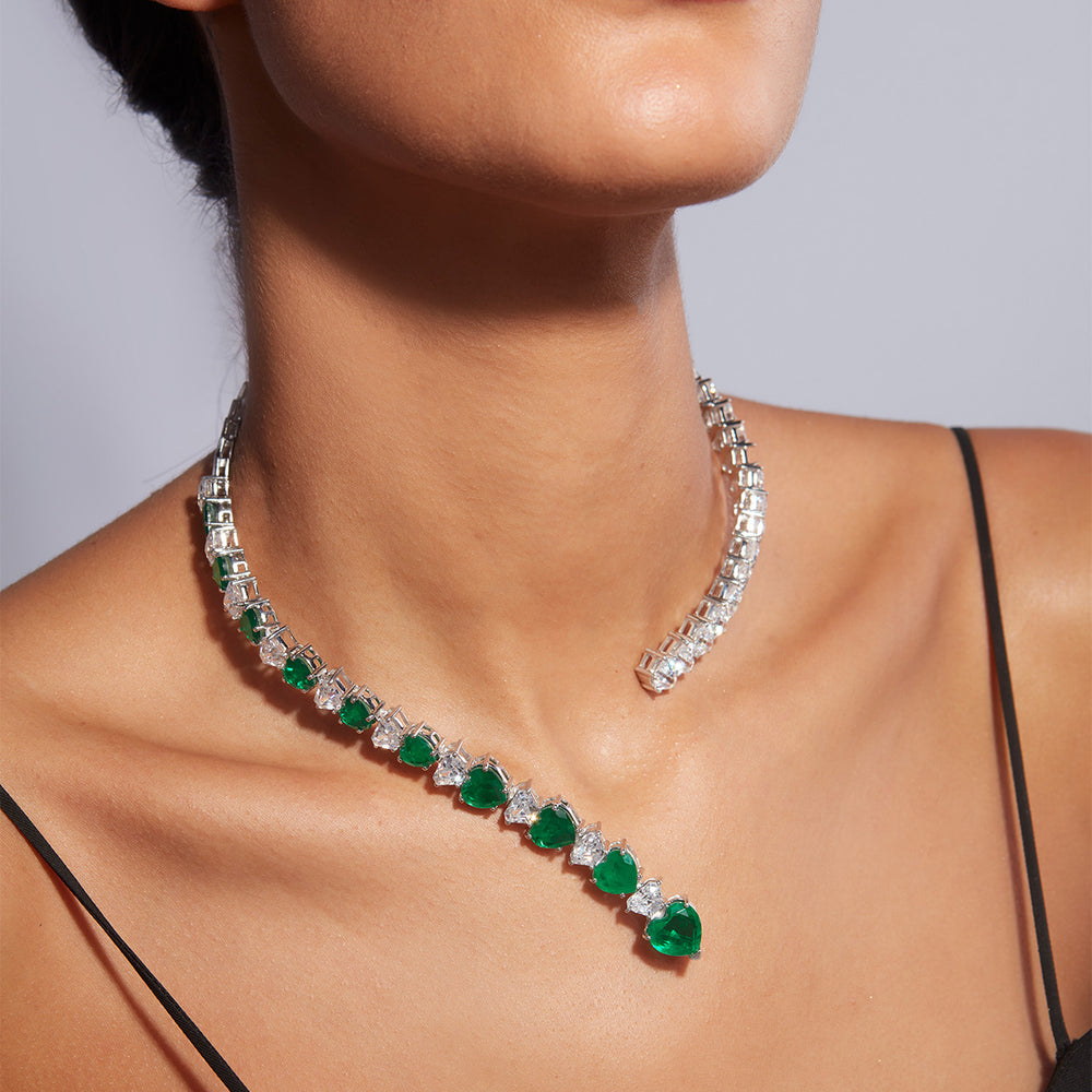 Provence 925 Silver Emerald Doublet Coil Necklace