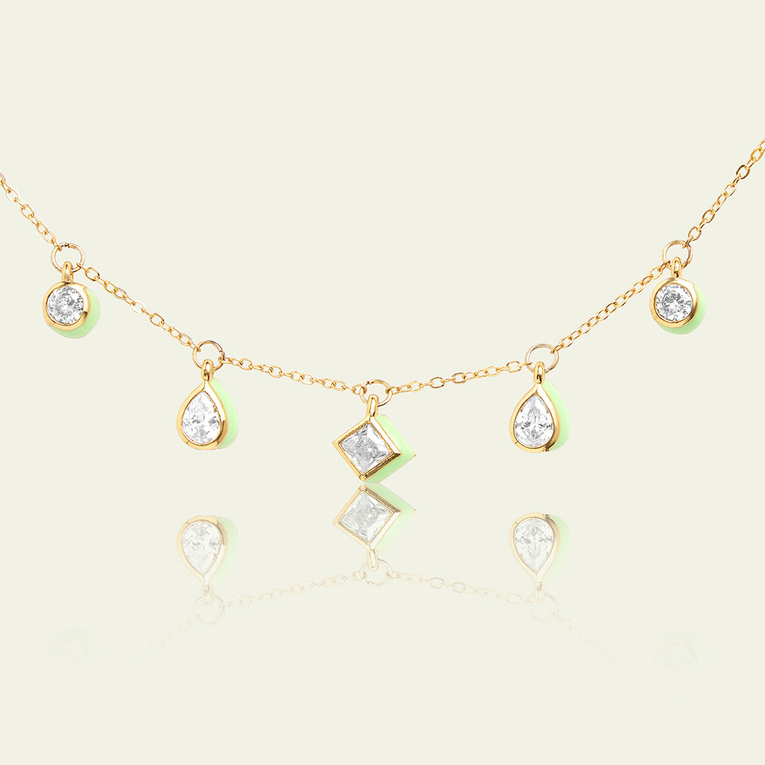 Green Fixed Charm Necklace 