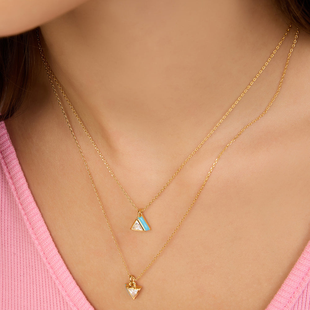Blue Triangles Necklace