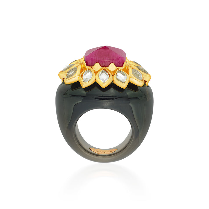 Begum Haute Pink Resin Ring