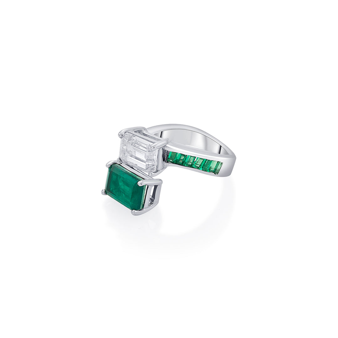 Provence 925 Silver Emerald Hydro Ring