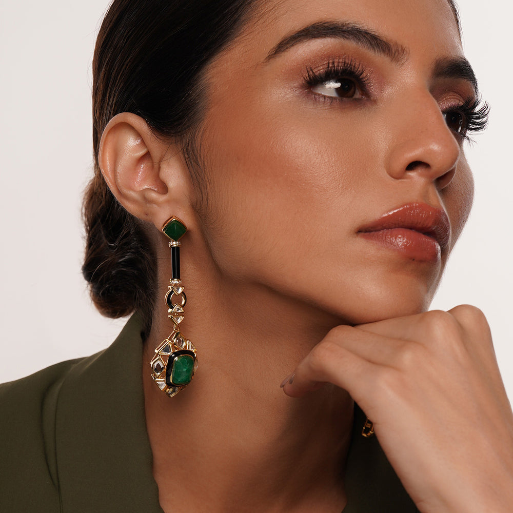 Begum Haute Evergreen Drop Earrings