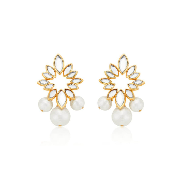 Marquise Mirror Pearl Earrings