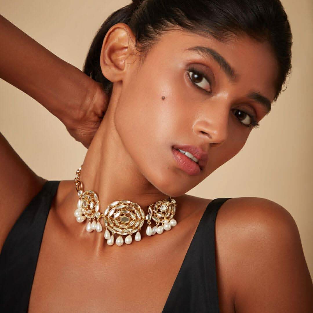 Buy Statement Cluster and Pearl Choker Online - Main Image