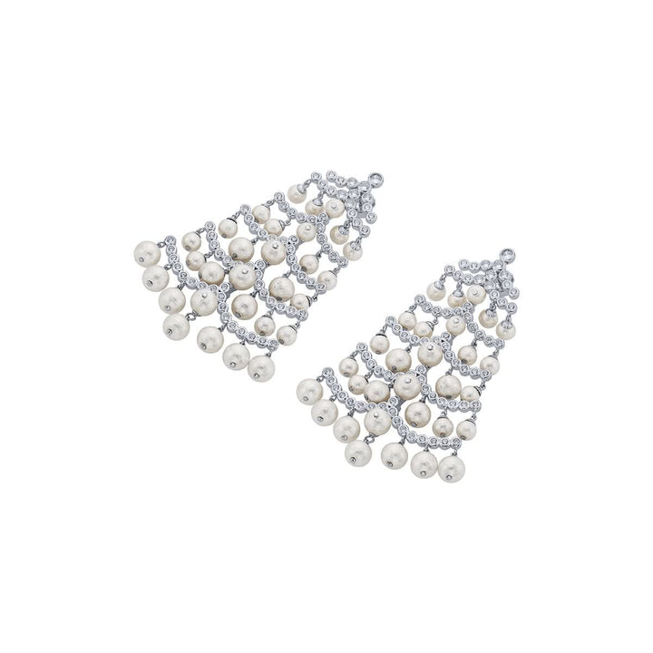 Ami Patel Pearl Crystal Waterfall Earrings