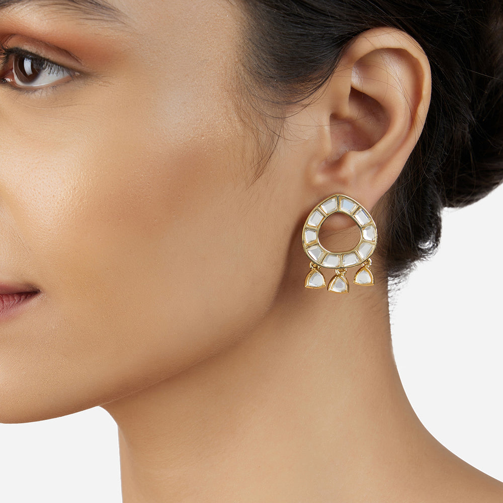 Lumen Chandbali Mirror Earrings - Isharya | Modern Indian Jewelry