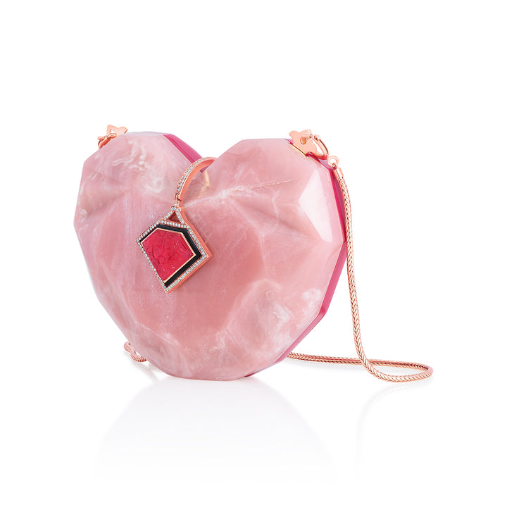 Rani Pink Heart Minaudière