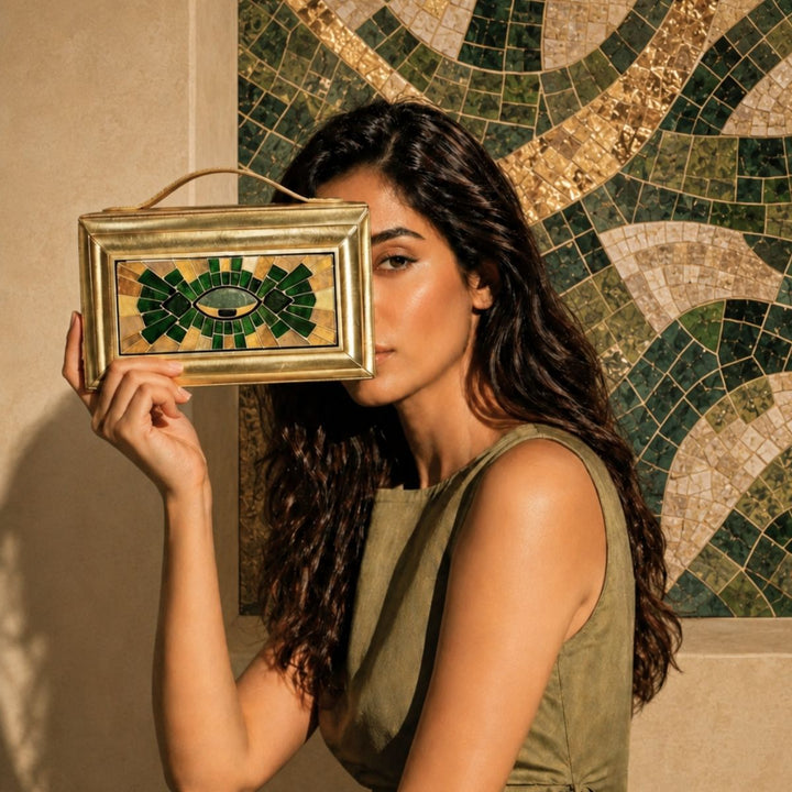 Aventurine Green Mosaic Eye Bag