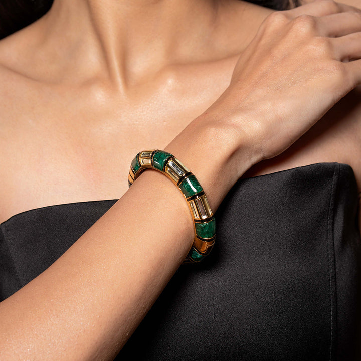 Sultana Green Quartz Bangle