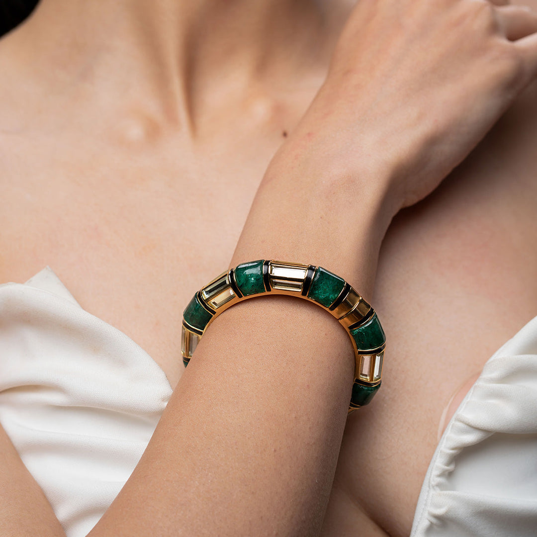 Sultana Green Quartz Bangle