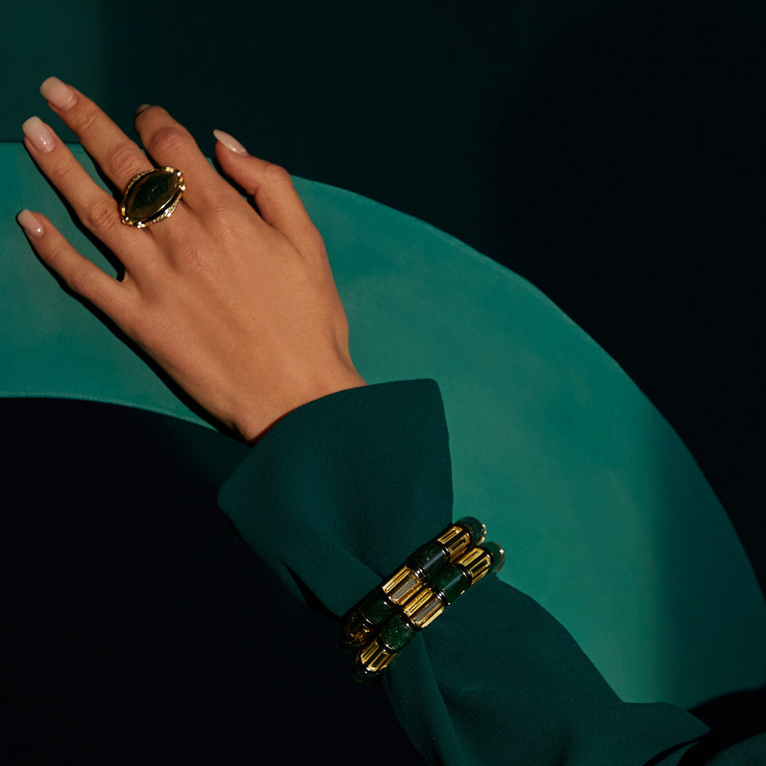 Sultana Green Quartz Bangle