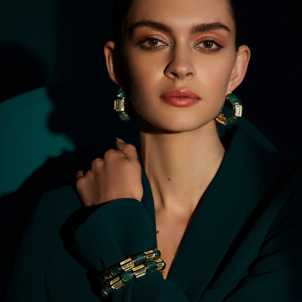 Sultana Green Quartz Bangle