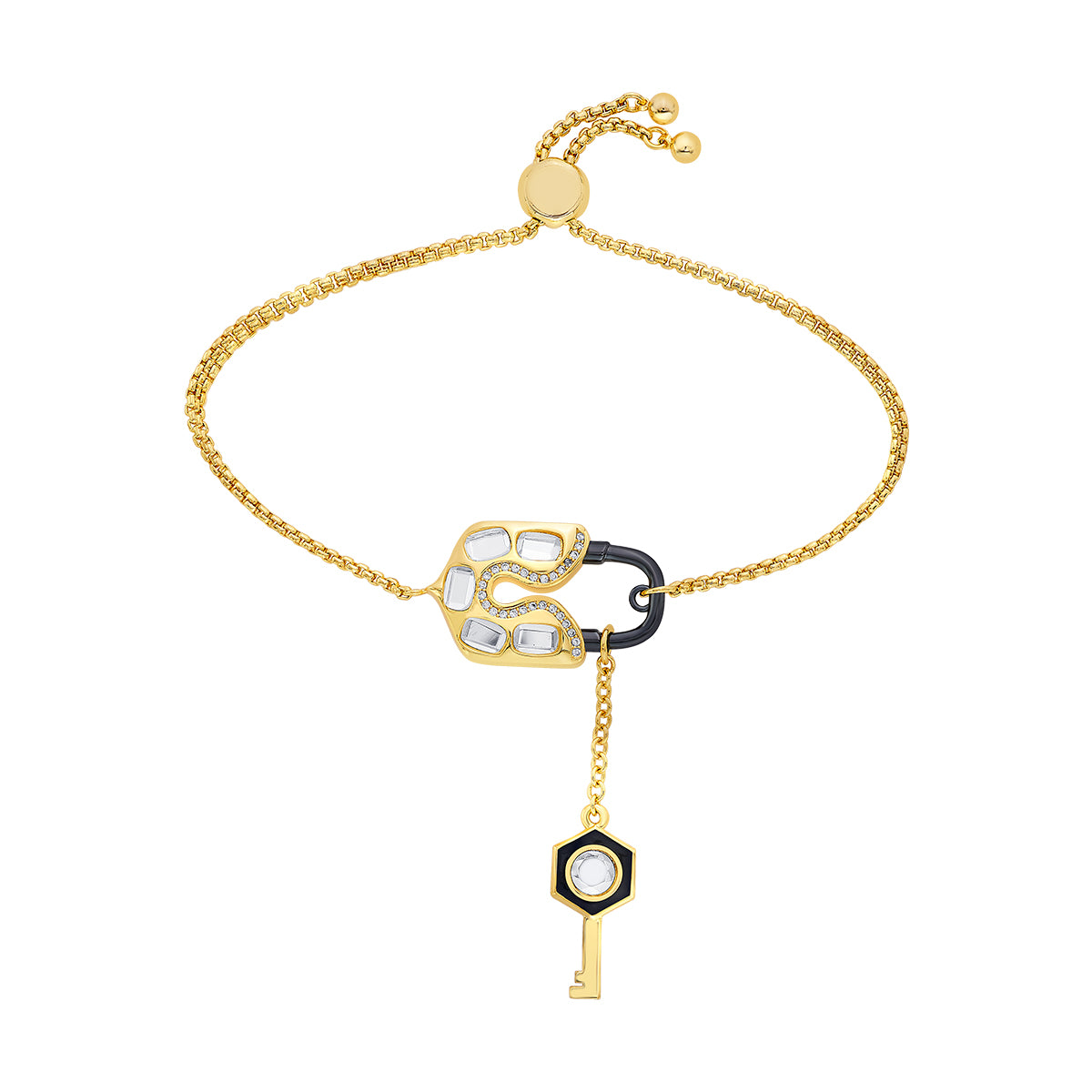 Snatched Lock & Key Bracelet - Isharya | Modern Indian Jewelry