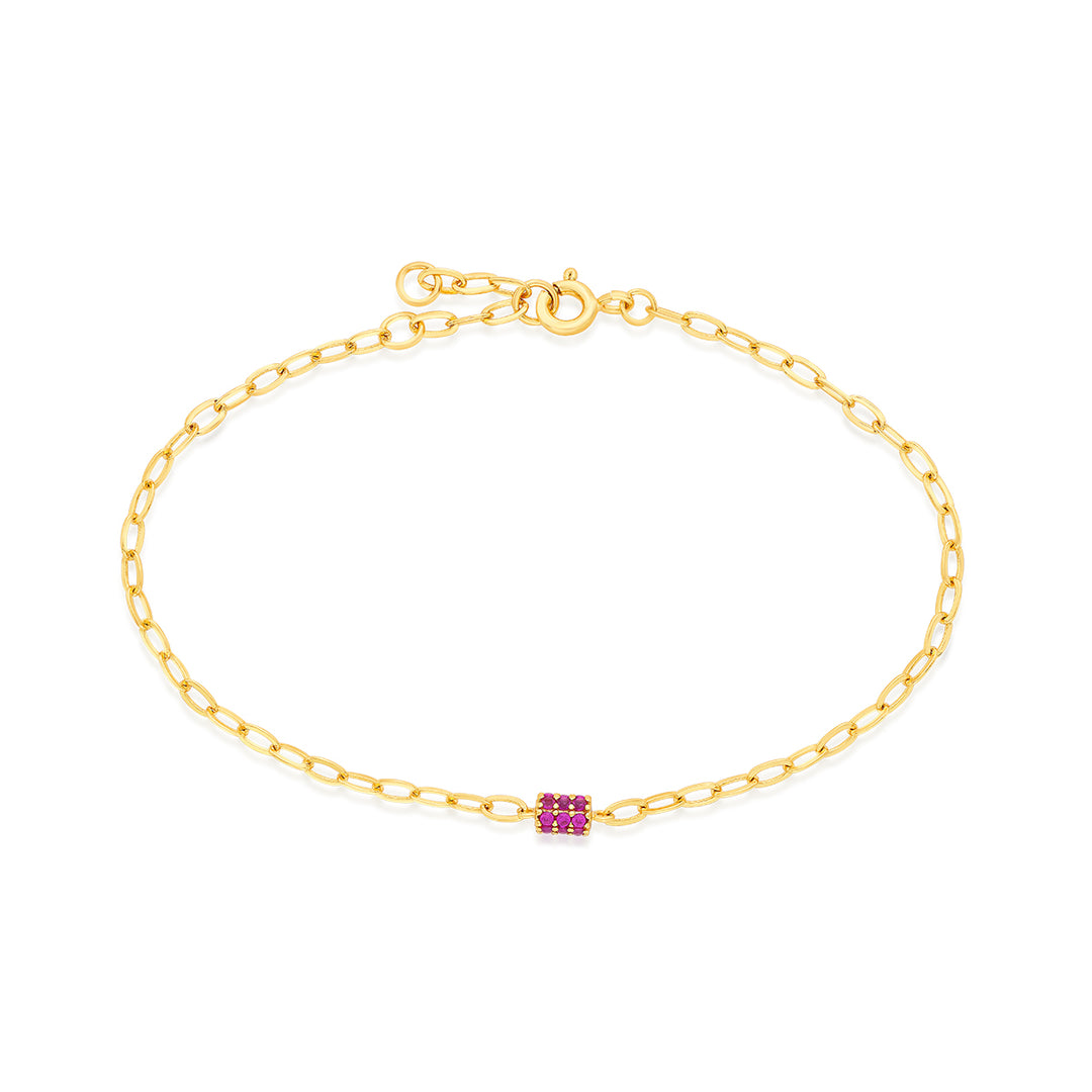 Petite Link Pink CZ Bracelet - Isharya | Modern Indian Jewelry