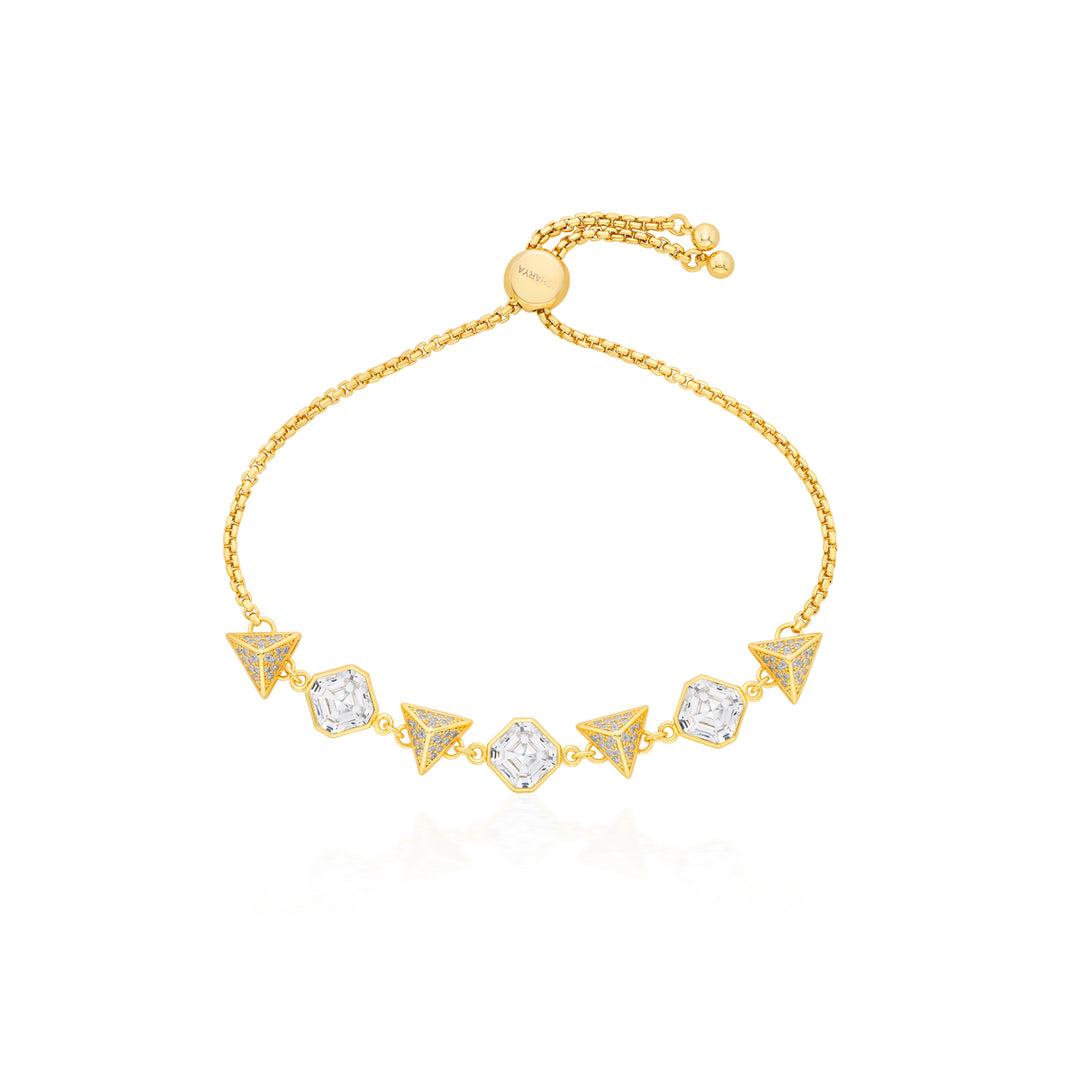 Gold Moss Crystal Pyramid Bracelet - Isharya | Modern Indian Jewelry
