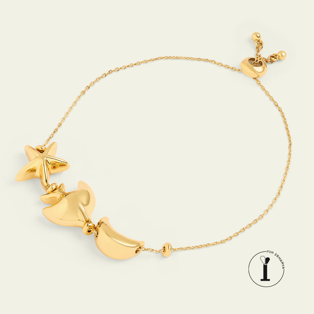 Aqua Gold Charm Bracelet