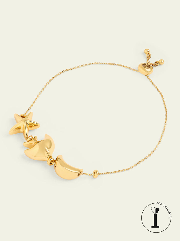 Aqua Gold Charm Bracelet