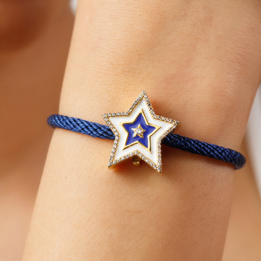 Blue Star Enamel Bracelet