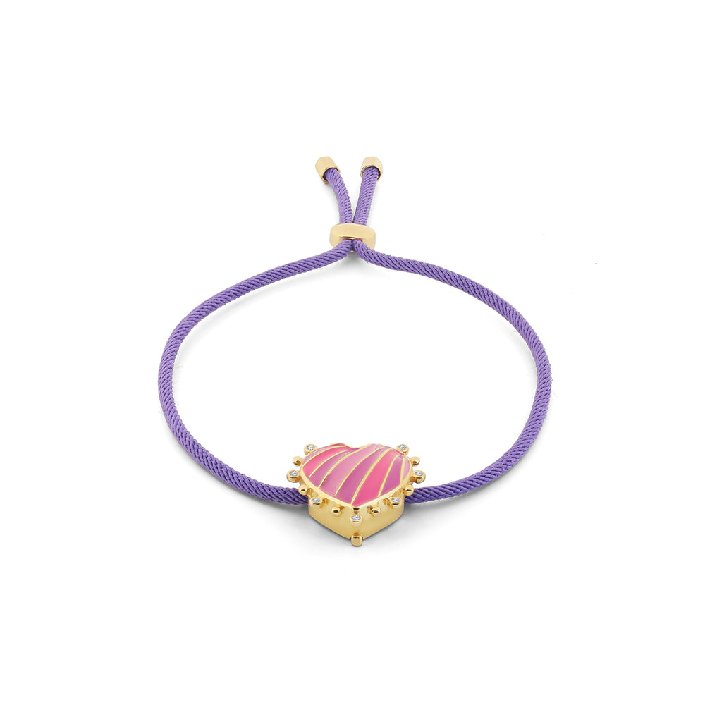 Pink Heart Enamel Bracelet