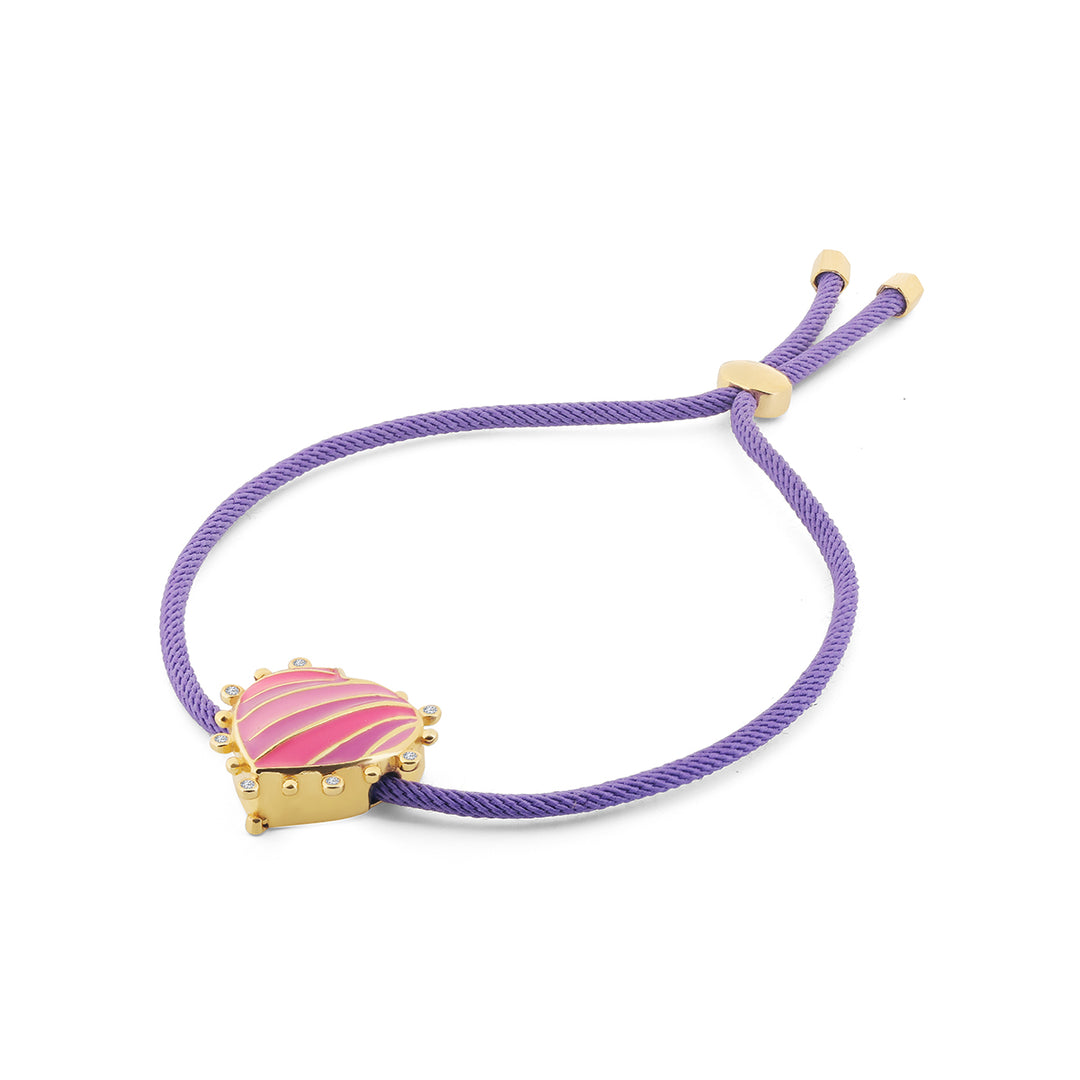 Pink Heart Enamel Bracelet