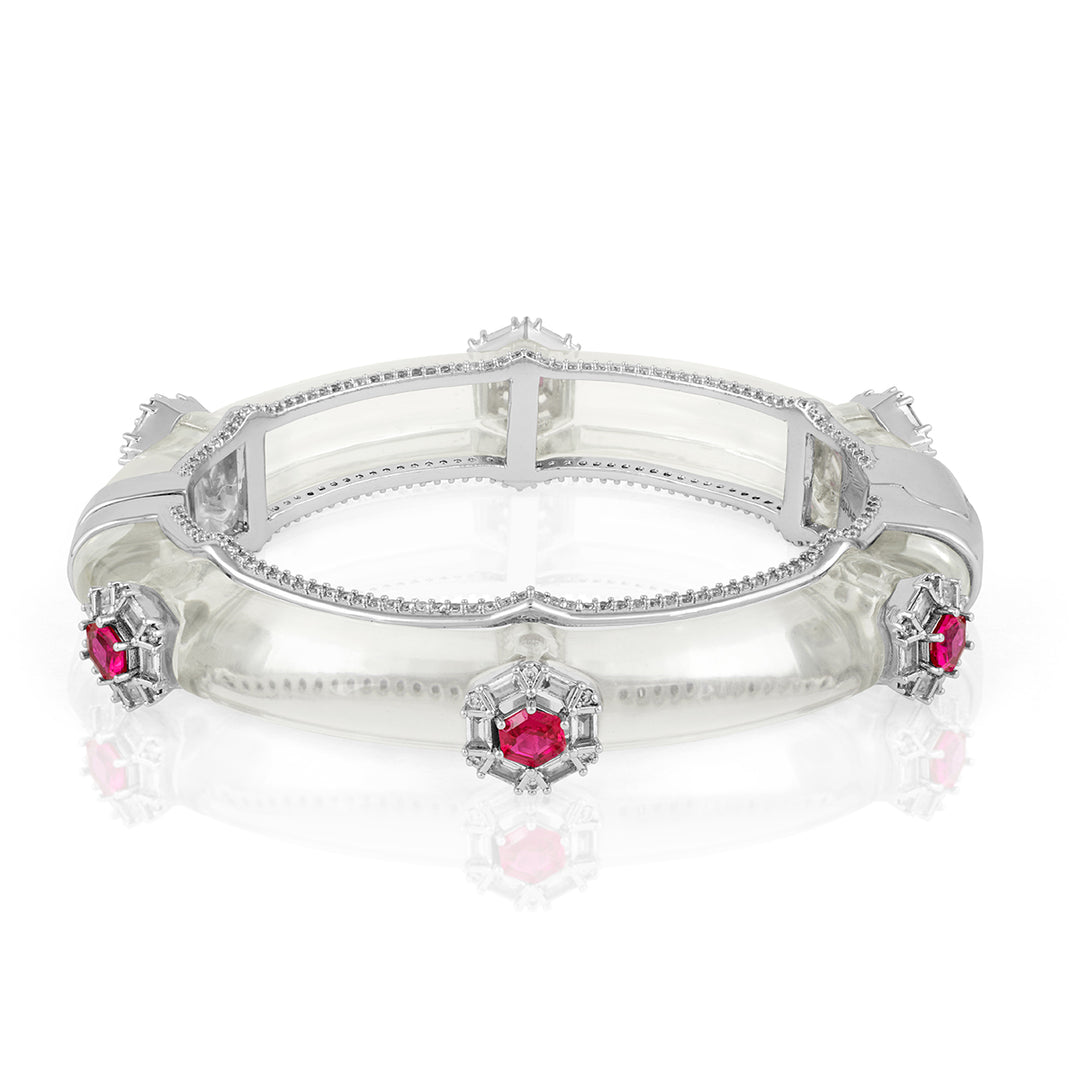 Ruby Corumdum Hinge Bangle