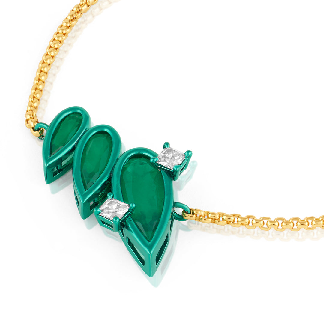 Emerald Flame Bolo Bracelet