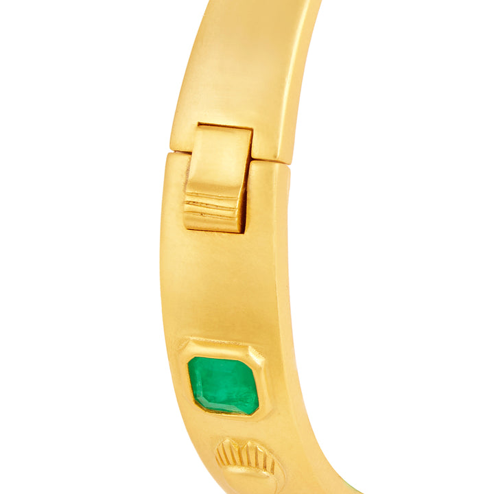 Emerald Oval Hinge Bangle