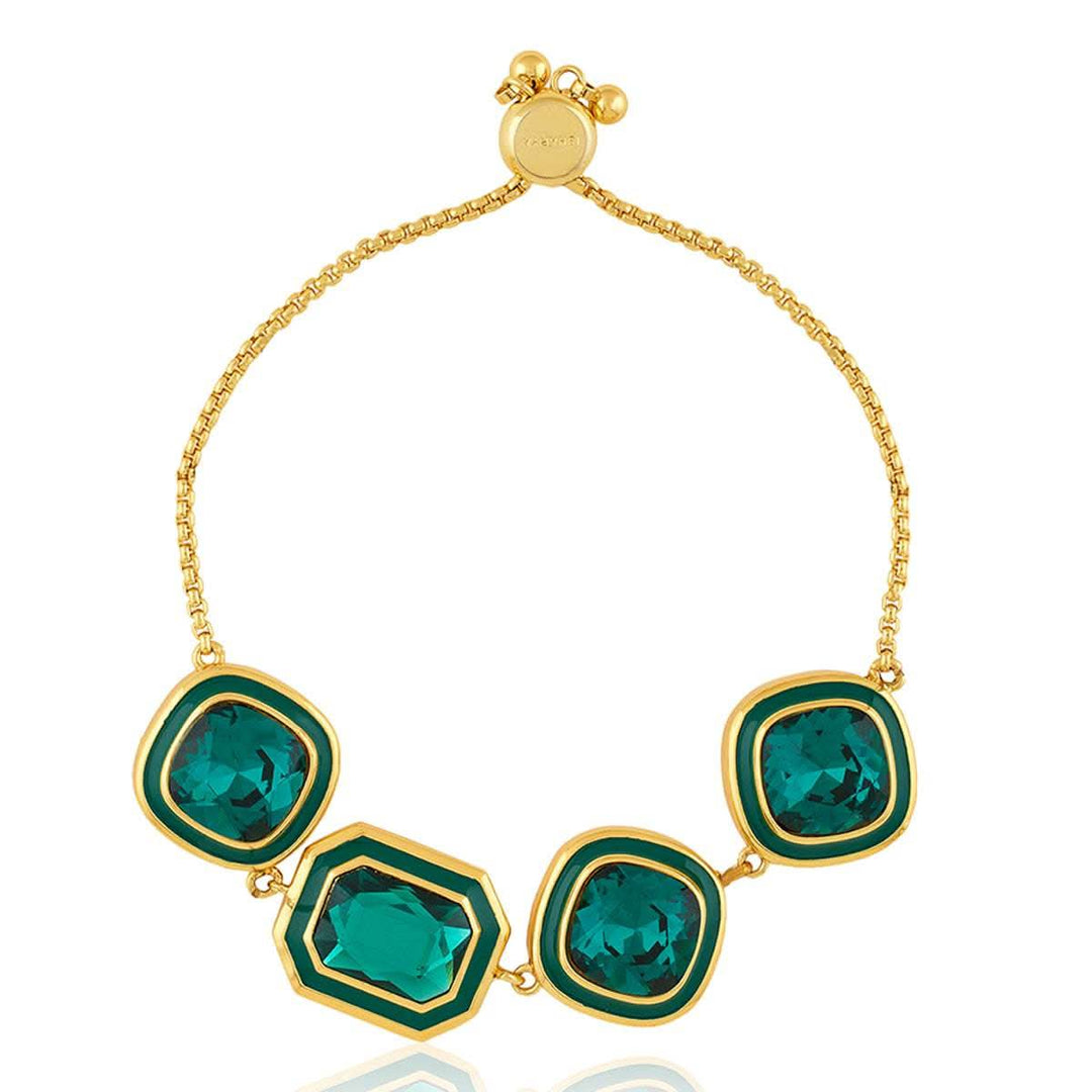 Green Crystal Galaxy Bolo Bracelet