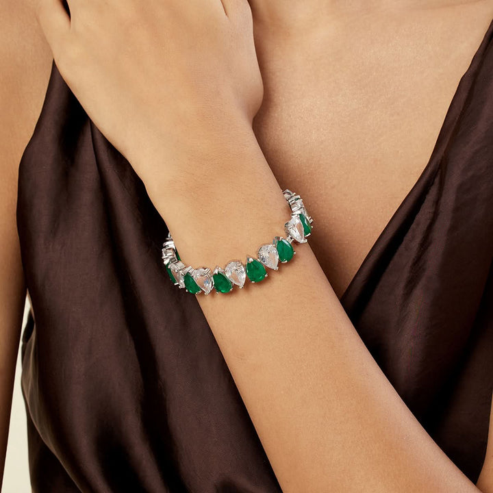 Ethereal Emerald Radiance Tennis Bracelet