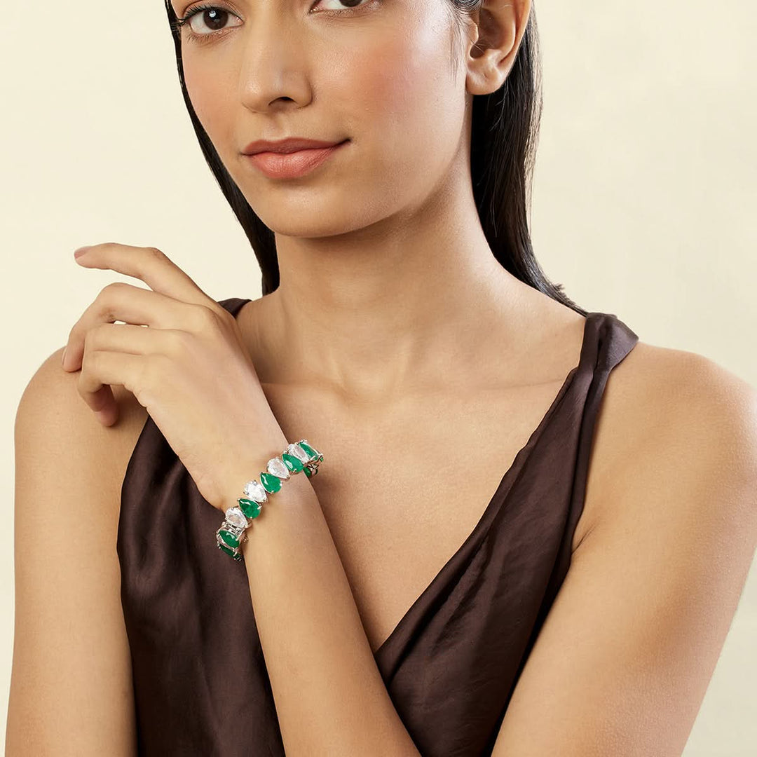 Ethereal Emerald Radiance Tennis Bracelet