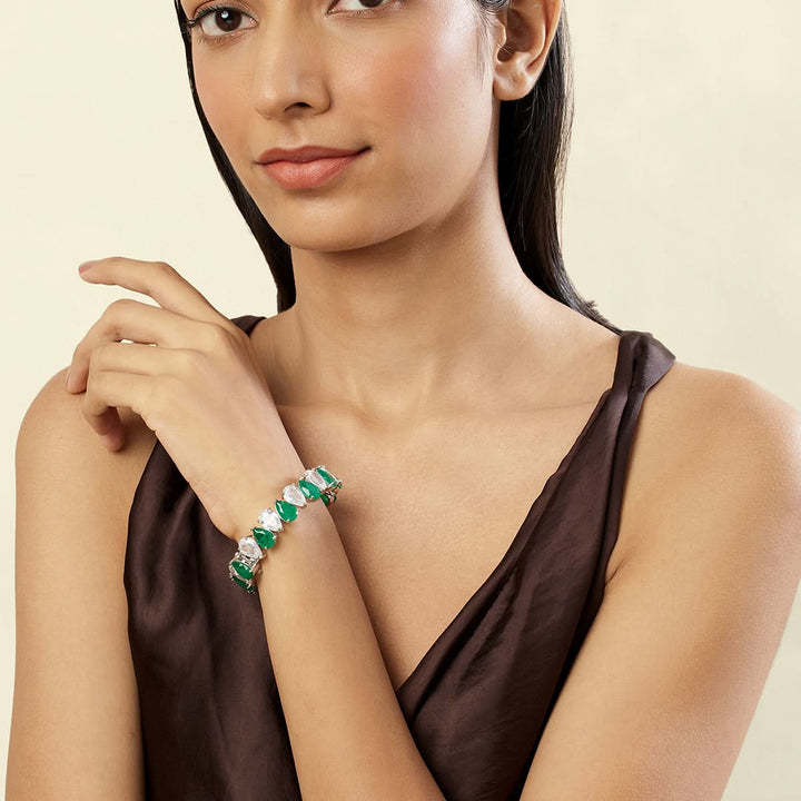 Ethereal Emerald Radiance Tennis Bracelet