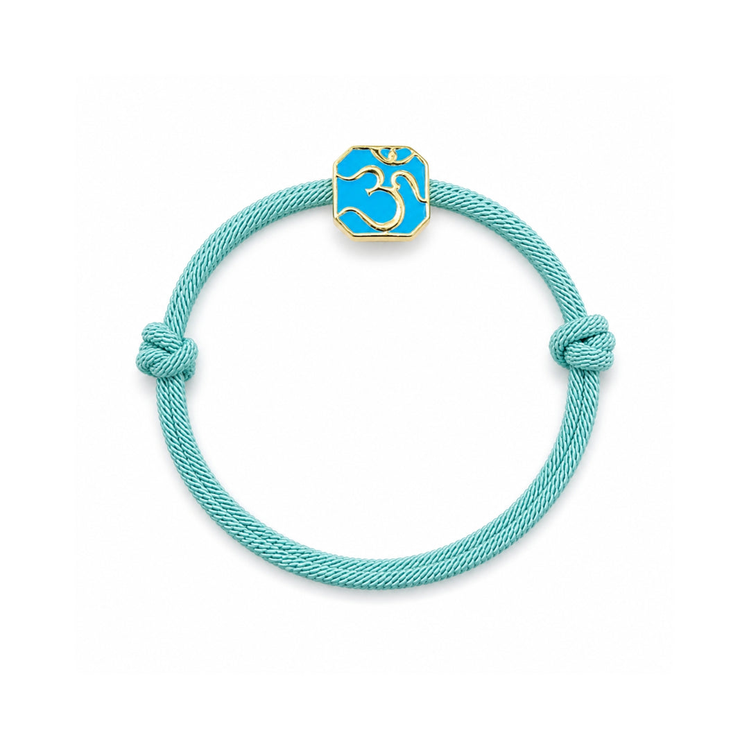 Om Teal Rakhi Bracelet