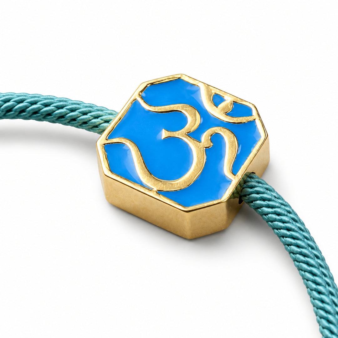 Om Teal Rakhi Bracelet