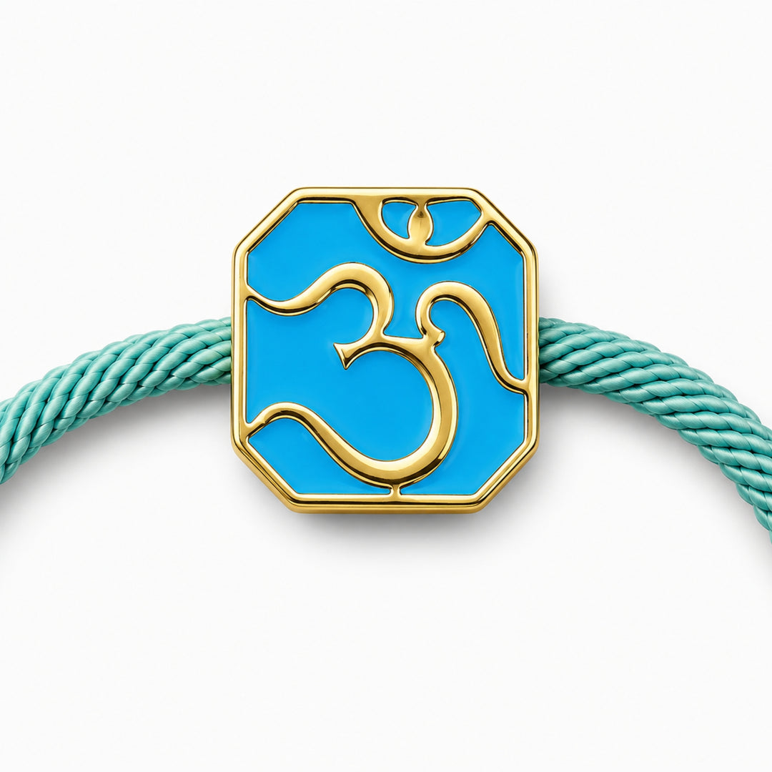 Om Teal Rakhi Bracelet