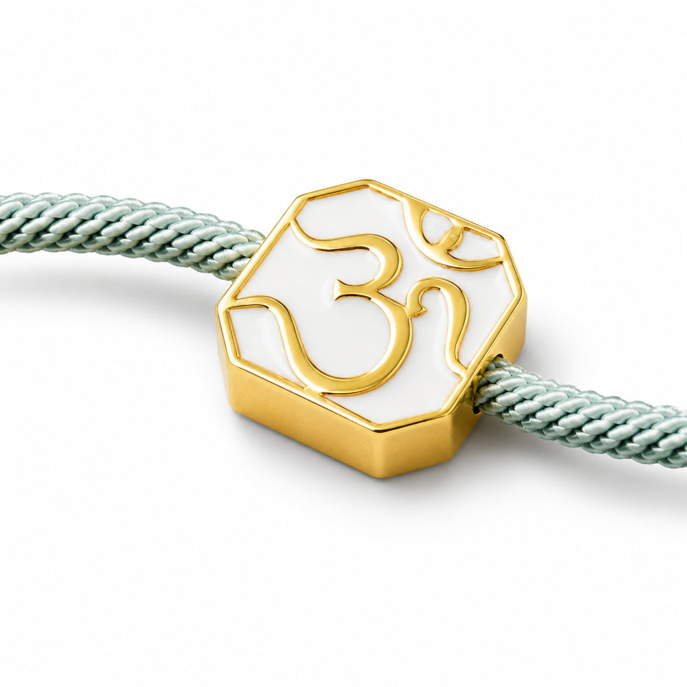 Om White Rakhi Bracelet