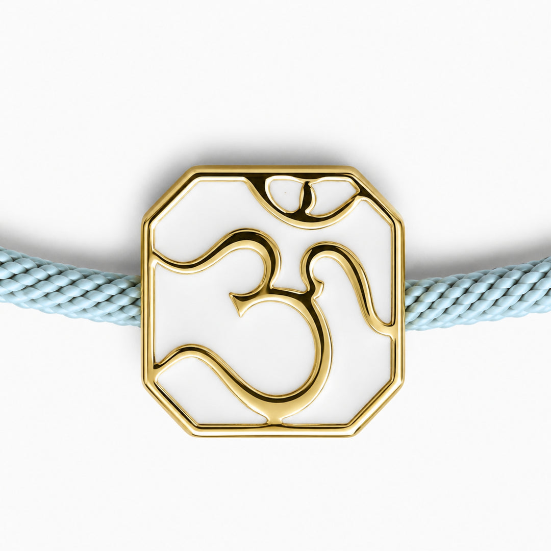 Om White Rakhi Bracelet