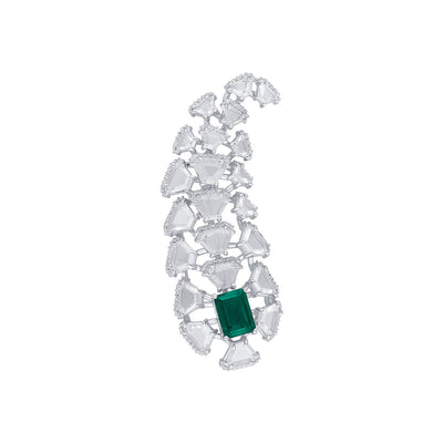 Amalfi Emerald Doublet 925 Silver Kalgi - Isharya | Modern Indian Jewelry