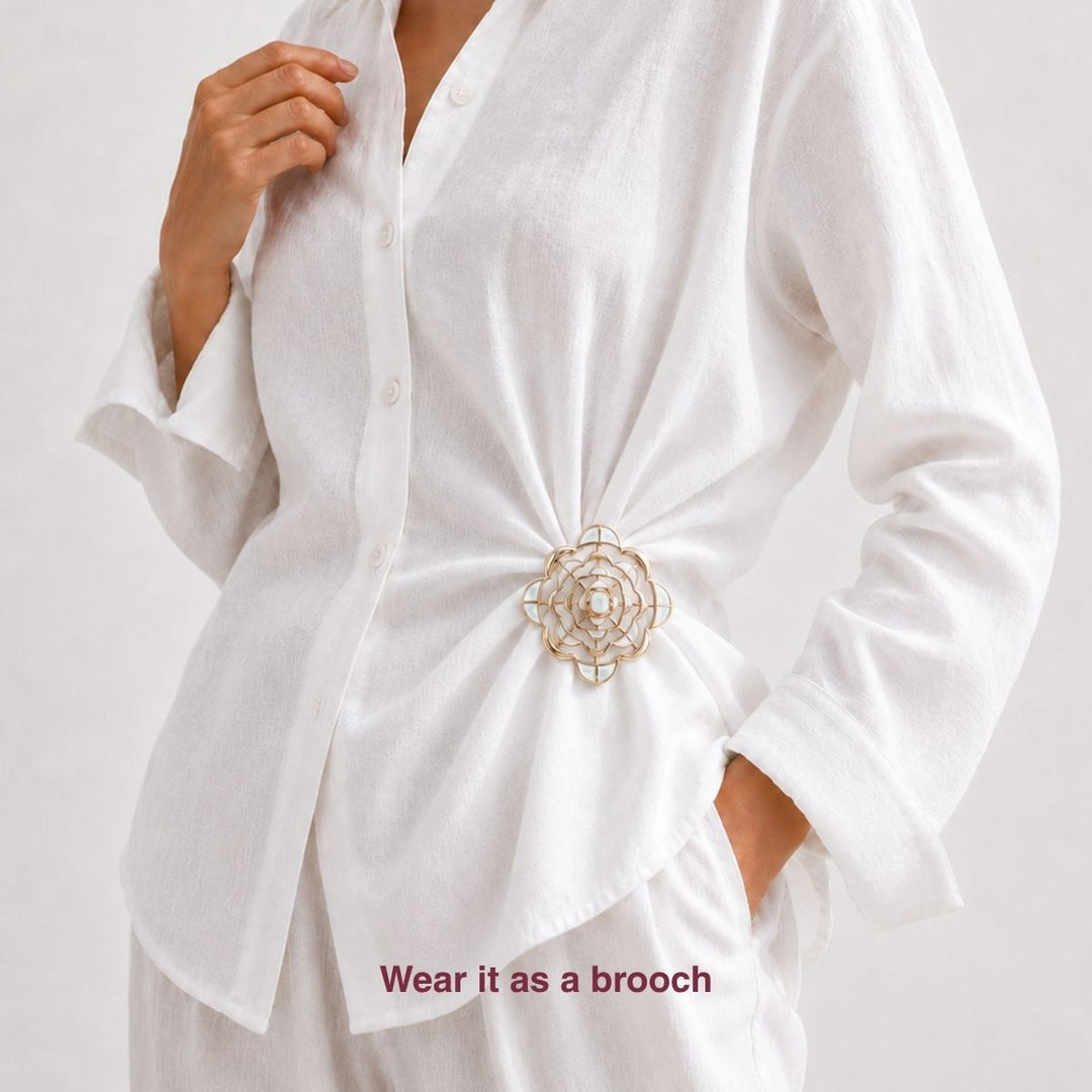 Spirula Mirror Brooch