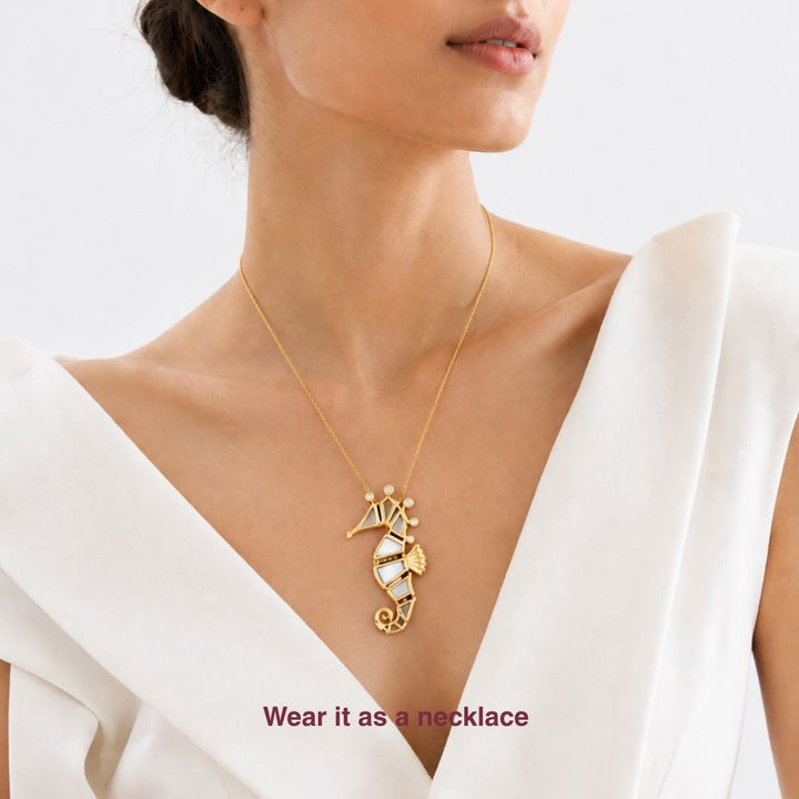 Seahorse Mirror Brooch