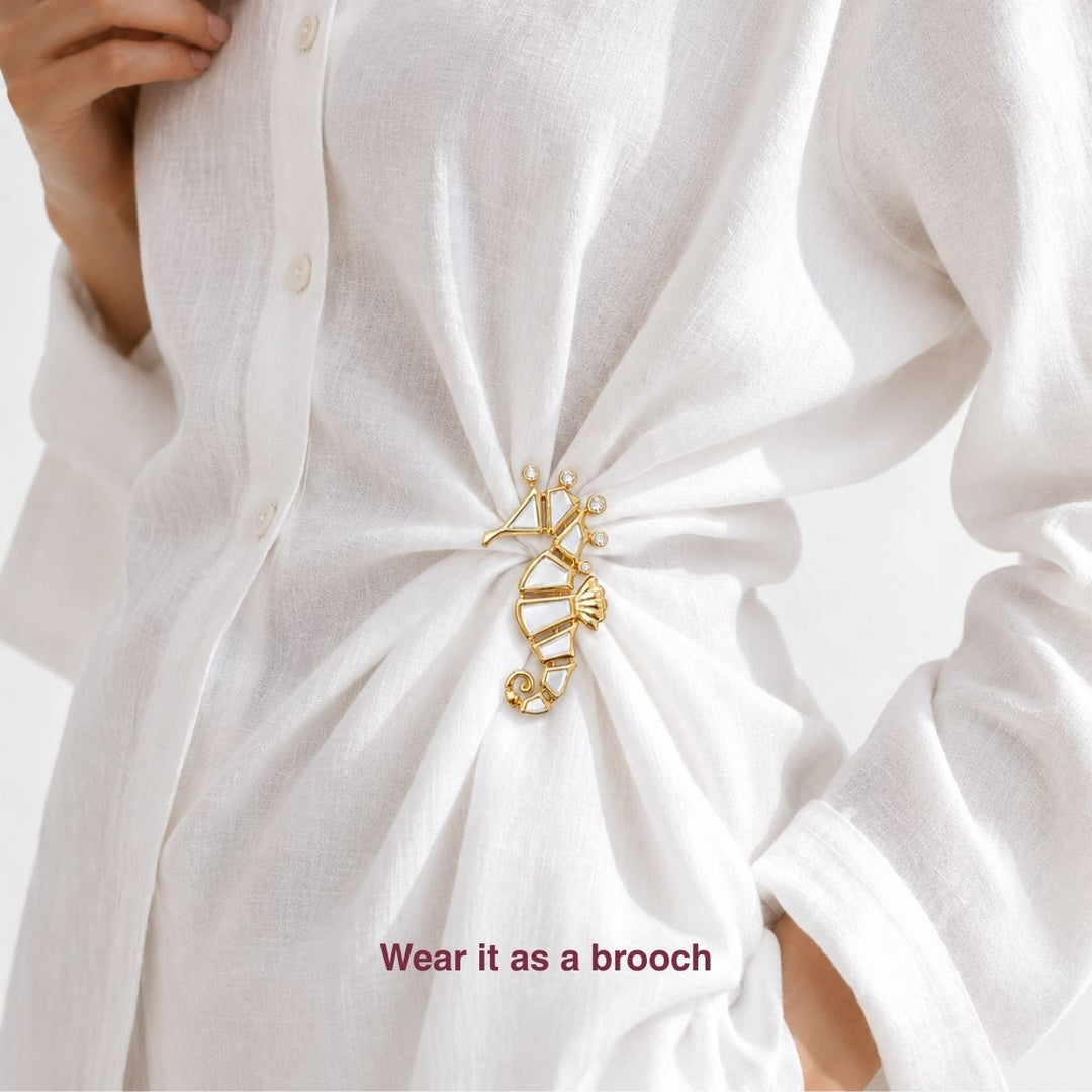 Seahorse Mirror Brooch