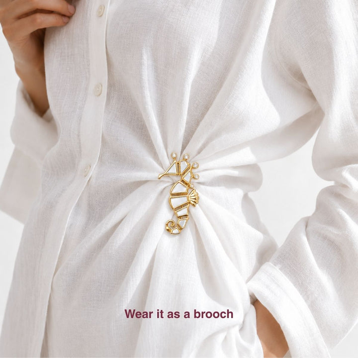 Seahorse Mirror Brooch