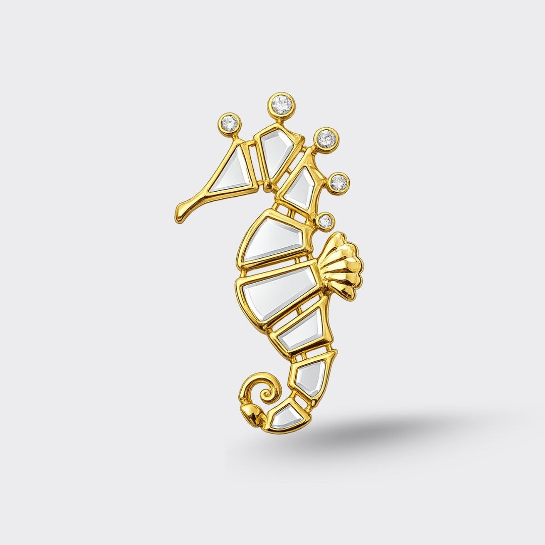 Seahorse Mirror Brooch