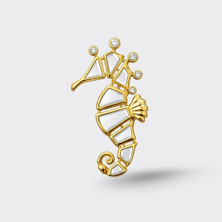 Seahorse Mirror Brooch