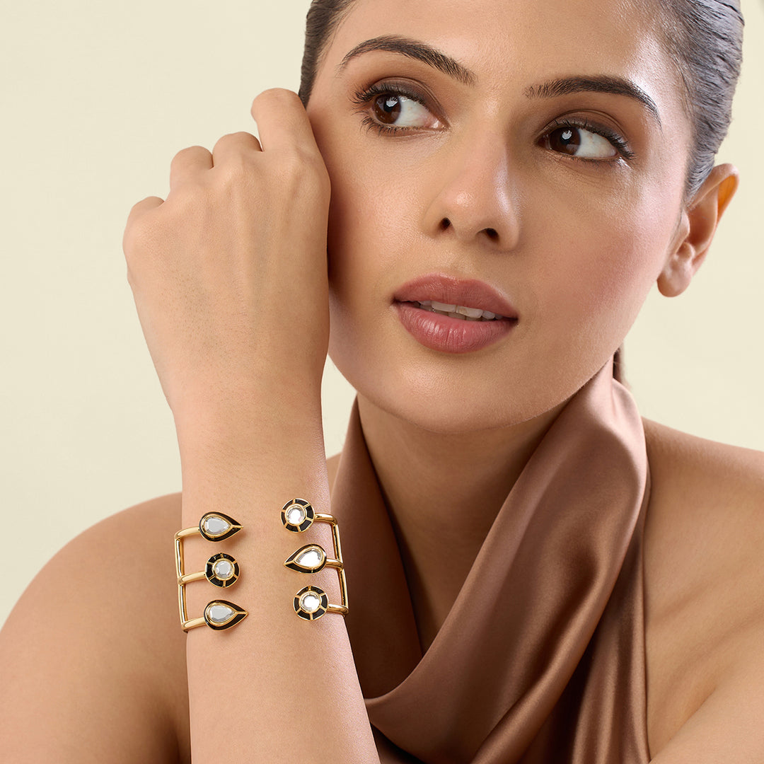 Ayaana Mirror Enamel Statement Cuff