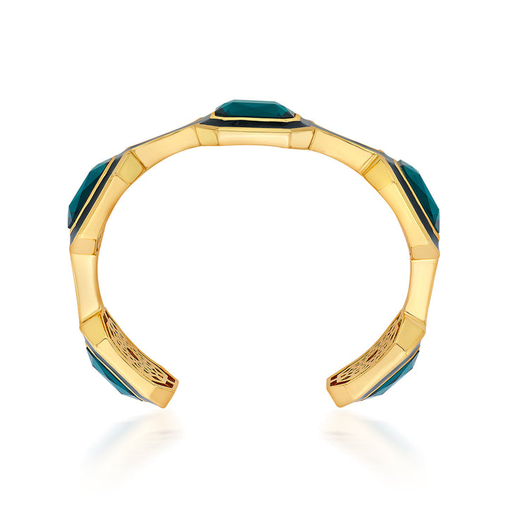 B-dazzle Green Crystal Bezel Cuff